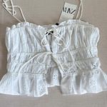 ZARA  White Embroidered Top Photo 1