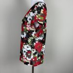 Y2K Faith Love Passion Top Womens Large Floral Retro Sheer Short Sleeve V Photo 7