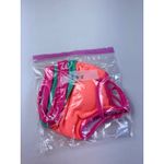 Pink Lily  Neon Orange Pink Green Textured Crop Top Swimsuit Bikini‎ Top Large Photo 4
