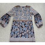 MSK Womens Dress Medium Blue Floral V Photo 12