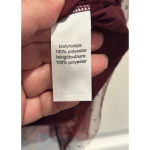 Maurice's Burgundy Maroon Floral Net Mesh Lace Lined Blouse Top Size Large Photo 7