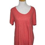 Faded Glory  Coral Pink T-shirt V-Neck Short Sleeve Salmon Size L Lg 12-14 Womens Photo 0