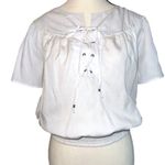 Pilcro and the Letterpress Anthropologie  White Blouson Pirate Blouse Size 4 Photo 1