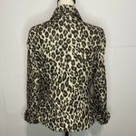 Chico's  Womens Size 0 Small Long Sleeve Black Brown Animal Print Blazer Jacket Photo 6