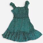 Cottagecore tradwife high waisted ruffle leaf dot summer dress Green Photo 6