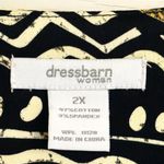 Dress Barn Woman 2X Button Up Blouse Tribal Design 3/4 Sleeve Button Cuffs Boho Photo 8