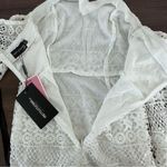 Pretty Little Thing White Lace Flare Sleeve Bardot Bodycon Dress Size 2 NWT Photo 7