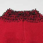 Chelsea & Theodore Beaded Mockneck Sleeveless Stretch Silk blend Red Black Top Size L Photo 6