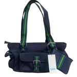 The Sak  Belinda Satchel Denim Blue Green Medium Handbag Pocketbook Bag NWT‎ Photo 0