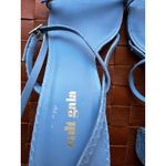 Cult Gaia  Maeve Sandal Size 8.5 Dusty Blue Croc Block Heel Photo 3