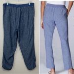 J.Jill 100% Linen Blue Chambray Pull On Ankle Pants Photo 6