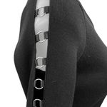 Topshop NEW  Black One Shoulder Sleeve Rings Stretch Knit Pullover Sweater Top 4 Photo 4