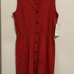 Calligraphie Rust Orange Pointelle Knit Scallop Trim Sleeveless Sweater Dress M Size M Photo 0