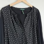 Ralph Lauren Lauren  Top Womens 3X Plus Black White Geometric Long Sleeve Comfort Photo 2