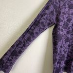Athleta Momentum Long Sleeve Top Womenx XL Purple Zip Floral Run Jog Gym Workout Photo 4