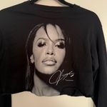 Source Unknown FRCHS Aaliyah 1997 Concert Tshirt Black Graphic Long Sleeve Crop Top Small Photo 1