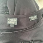 Rock & Roll Cowgirl  Romantic Goth Grunge Black Studded Cinched Midi Dress L Photo 6