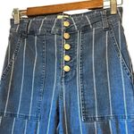 Gianni Bini GB High Waist Flare Leg Striped Jeans Blue Denim Size 5 Photo 3