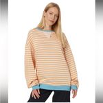 Free People NWOT  We The Free Women’s Classic Striped Crew Latte Combo Sz L Photo 4