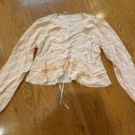 Free People  Samifran Long Sleeve Petal Combo Peach Ruffle Top Photo 0