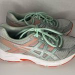 ASICS  Gel Contend 4 Athletic Running Shoes Size 7 Womens Gray Aqua Blue Sneakers Photo 0