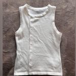 Button Front White Sleeveless Sweater Tank Top Women’s Sz XS GUC Photo 3