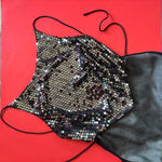 Vintage 90s Grey & Silver Backless Sequin Full Length Formal Prom Dress Gray Size 10 Photo 1