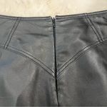Philippe Adec Moto Leather Skirt Size 4 Black Photo 2