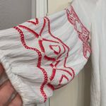 Lane Bryant  White & Hot Pink Embroidered Boho Sz 18 Long Sleeve Blouse.     2326 Photo 2