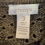 Chico's Chico’s Women’s Bronze Metallic Crochet Cardigan Blazer Sweater Size 3 (XL) Butt Photo 1