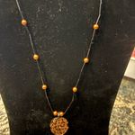 Two beaded One multi strand one single strand beaded Necklaces glass Preloved Brown Photo 2