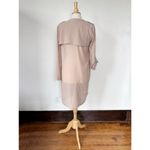 Bebe Solid Beige Chiffon Open Front Cardigan Photo 6
