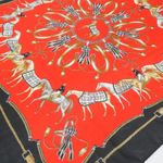 Vintage 60s Equestrian Horse Square Scarf Wraps Photo 2
