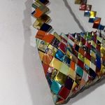 Wrapper purse zippered closure handbag colorful conversation piece Blue Photo 2