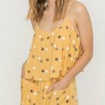 All in Favor  White Dots Yellow Romper Photo 0