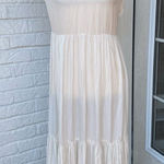 Generation Love  Women's Ivory Tiered Midi Dress Ruched Ruffle Sleeves Size M Photo 0