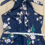 NEW Halter Neck Summer Sleeveless Casual Beach Dress Medium Navy Pink Floral Blue Photo 8