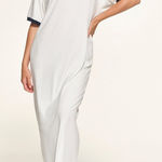SKIMS NEW Soft Lounge Ringer Short Sleeve Maxi Dress Stretch Ribbed White XS Photo 0