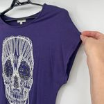 Umgee   Studded Skull Tee Top Sz S Boho Rocker Street Goth Festival Embroidered Photo 5