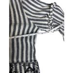 ZARA Women’s TRF Blue Striped Floral Embroidery Dress V-Neck Long Sleeve Size M Photo 6