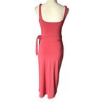 Wilfred Women's Rose Muted Red Wrap Midi Dress Sleeveless Square Neck Size M Photo 2