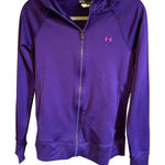 Under Armour  Full Zip Hoodie Jacket Womens Medium Purple Athletic Warm‎ Up Photo 0