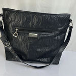 BELLA RUSSO: Black Quilted Purse Faux Leather Handbag Shoulder Bag Tote Tassels Photo 0