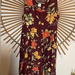 American Vintage Vintage 90βs Floral Print Burgundy Mini Dress Garden Girl Cottagecore Photo 0