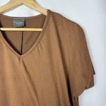 Olivia Rae Camel Brown V-Neck Short Sleeve Blouse S Photo 2