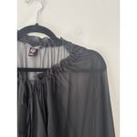 Victoria's Secret  Black Chiffon Kimono Long Robe Duster Ruffle‎ Tie Size M/L Photo 7