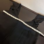 Line and Dot  jumpsuit, cropped wide leg, ruffled straps, relaxed fit, black, S Photo 10