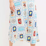 Loft Sardine Tomato Oyster Can Print Midi Skirt Photo 0