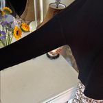 Old Navy  black cotton funnel turtleneck oversized boxy waffle knit top M Photo 2