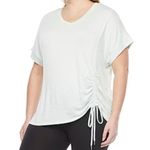 Stylus Light Green Ruched Top Womens XL Athleisure Workout Short Sleeve Casual Photo 0